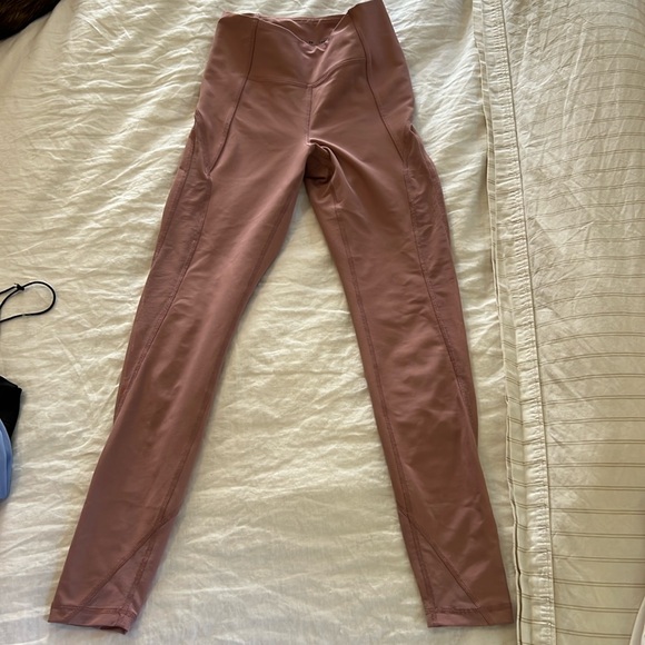 Dusty pink mesh panel leggings - Picture 1 of 6